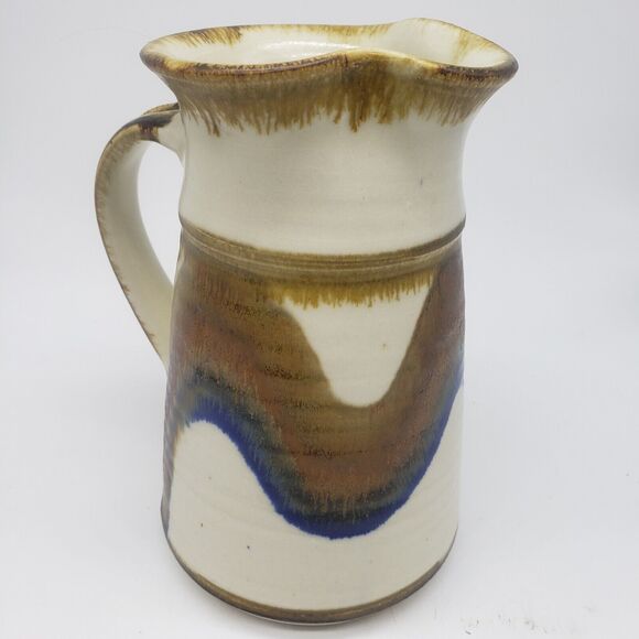 Vintage 1970s Fred Evangel Pottery Inc. New Mexico Pottery Ceramic Pitcher - Picture 2 of 12